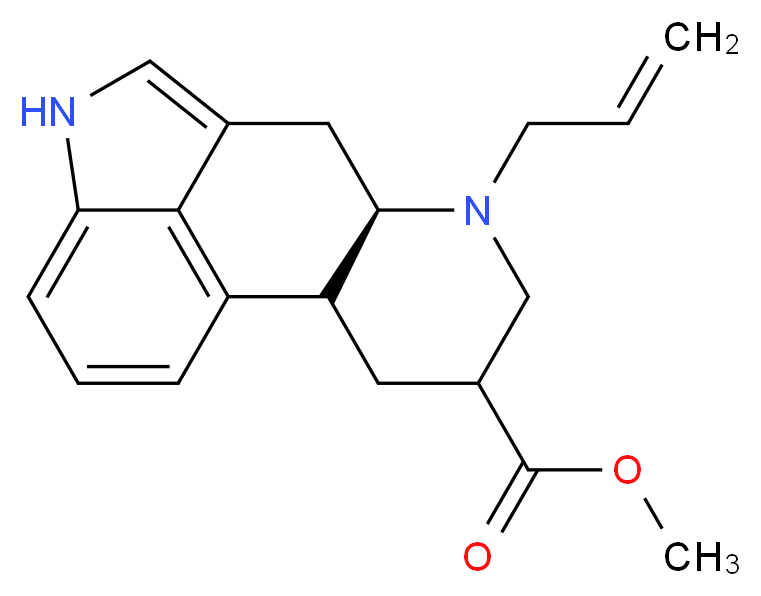 methyl (7R)-6-(prop-2-en-1-yl)-6,11-diazatetracyclo[7.6.1.0^{2,7}.0^{12,16}]hexadeca-1(16),9,12,14-tetraene-4-carboxylate_分子结构_CAS_72821-79-5