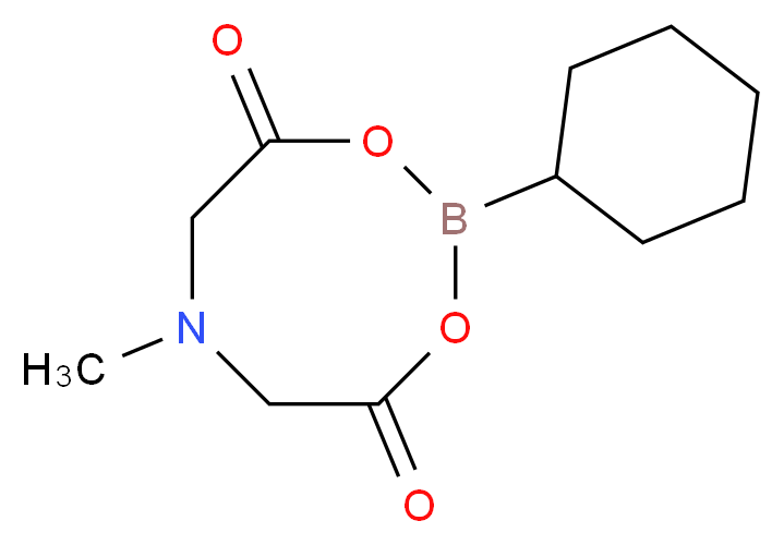 2-cyclohexyl-6-methyl-1,3,6,2-dioxazaborocane-4,8-dione_分子结构_CAS_1104637-39-9