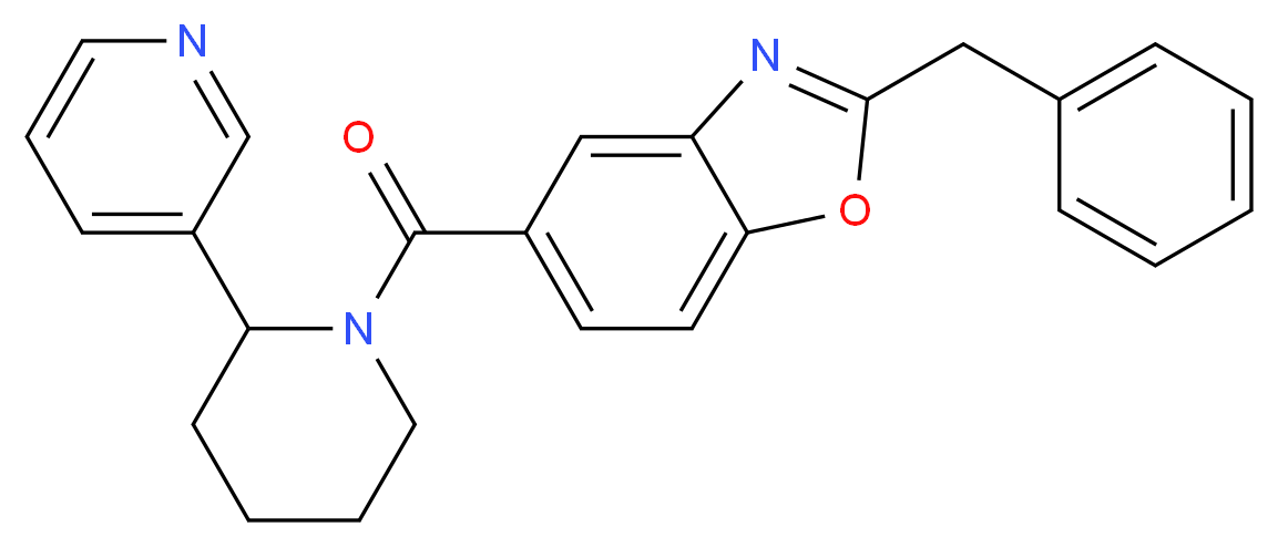 2-benzyl-5-{[2-(3-pyridinyl)-1-piperidinyl]carbonyl}-1,3-benzoxazole_分子结构_CAS_)