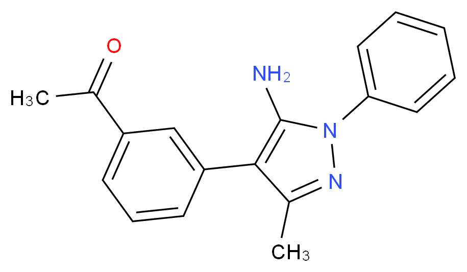 1-[3-(5-amino-3-methyl-1-phenyl-1H-pyrazol-4-yl)phenyl]ethanone_分子结构_CAS_)