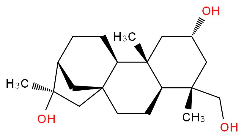 (1S,4S,5S,7S,9S,10R,13R,14R)-5-(hydroxymethyl)-5,9,14-trimethyltetracyclo[11.2.1.0<sup>1</sup>,<sup>1</sup><sup>0</sup>.0<sup>4</sup>,<sup>9</sup>]hexadecane-7,14-diol_分子结构_CAS_67349-43-3