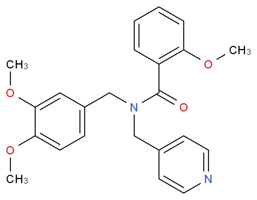 N-(3,4-dimethoxybenzyl)-2-methoxy-N-(4-pyridinylmethyl)benzamide_分子结构_CAS_)