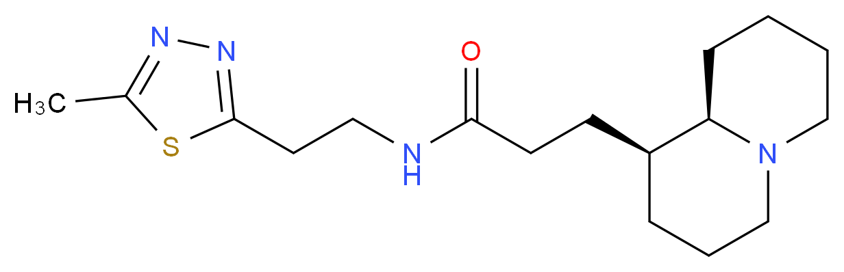 N-[2-(5-methyl-1,3,4-thiadiazol-2-yl)ethyl]-3-[(1S,9aR)-octahydro-2H-quinolizin-1-yl]propanamide_分子结构_CAS_)