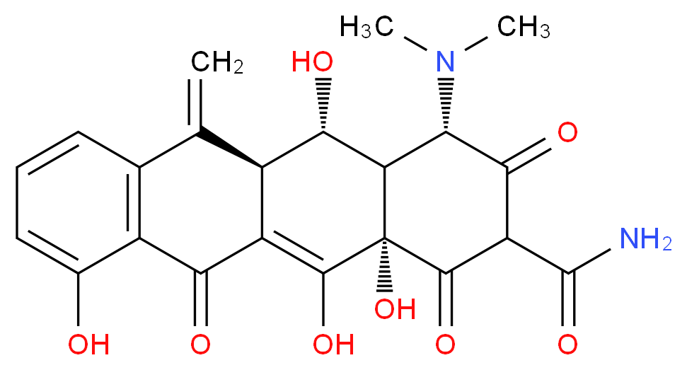 (4S,4aR,5S,5aR,12aS)-4-(dimethylamino)-5,10,12,12a-tetrahydroxy-6-methylidene-1,3,11-trioxo-1,2,3,4,4a,5,5a,6,11,12a-decahydrotetracene-2-carboxamide_分子结构_CAS_914-00-1