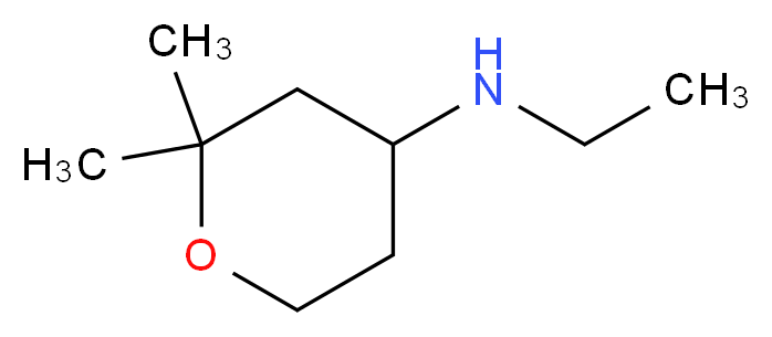 N-ethyl-2,2-dimethyloxan-4-amine_分子结构_CAS_1060817-65-3