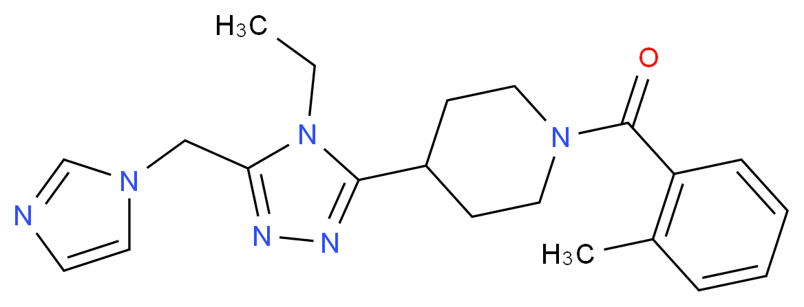 4-[4-ethyl-5-(1H-imidazol-1-ylmethyl)-4H-1,2,4-triazol-3-yl]-1-(2-methylbenzoyl)piperidine_分子结构_CAS_)