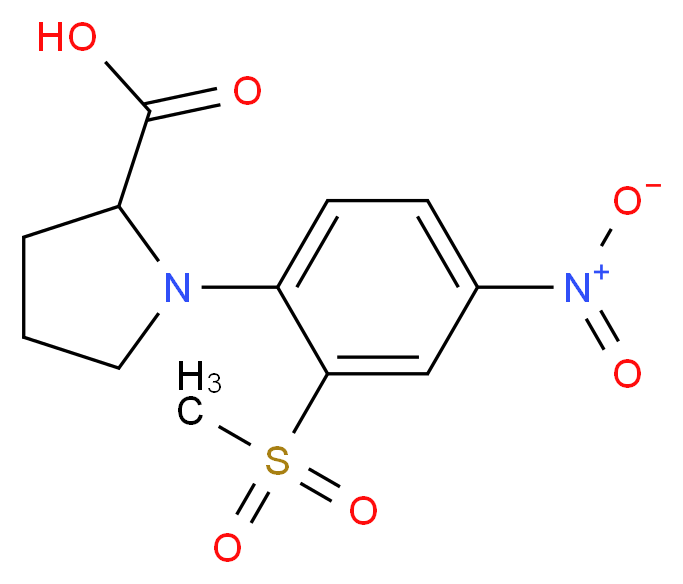 1-[2-(Methylsulfonyl)-4-nitrophenyl]pyrrolidine-2-carboxylic acid_分子结构_CAS_)