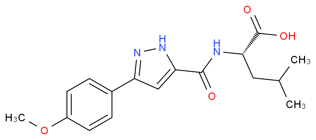 N-{[3-(4-methoxyphenyl)-1H-pyrazol-5-yl]carbonyl}-L-leucine_分子结构_CAS_)