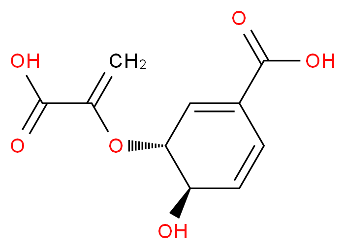 (3R,4R)-3-[(1-carboxyeth-1-en-1-yl)oxy]-4-hydroxycyclohexa-1,5-diene-1-carboxylic acid_分子结构_CAS_617-12-9