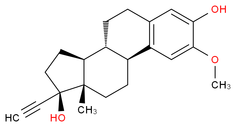 (1S,10R,11S,14R,15S)-14-ethynyl-4-methoxy-15-methyltetracyclo[8.7.0.0<sup>2</sup>,<sup>7</sup>.0<sup>1</sup><sup>1</sup>,<sup>1</sup><sup>5</sup>]heptadeca-2(7),3,5-triene-5,14-diol_分子结构_CAS_22415-44-7