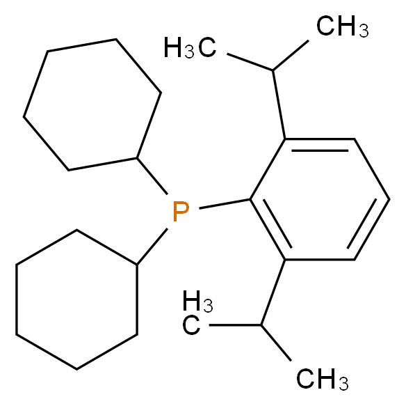 [2,6-bis(propan-2-yl)phenyl]dicyclohexylphosphane_分子结构_CAS_1053657-07-0