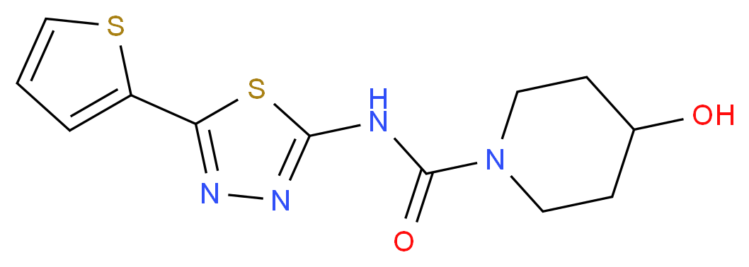 4-hydroxy-N-[5-(2-thienyl)-1,3,4-thiadiazol-2-yl]piperidine-1-carboxamide_分子结构_CAS_)