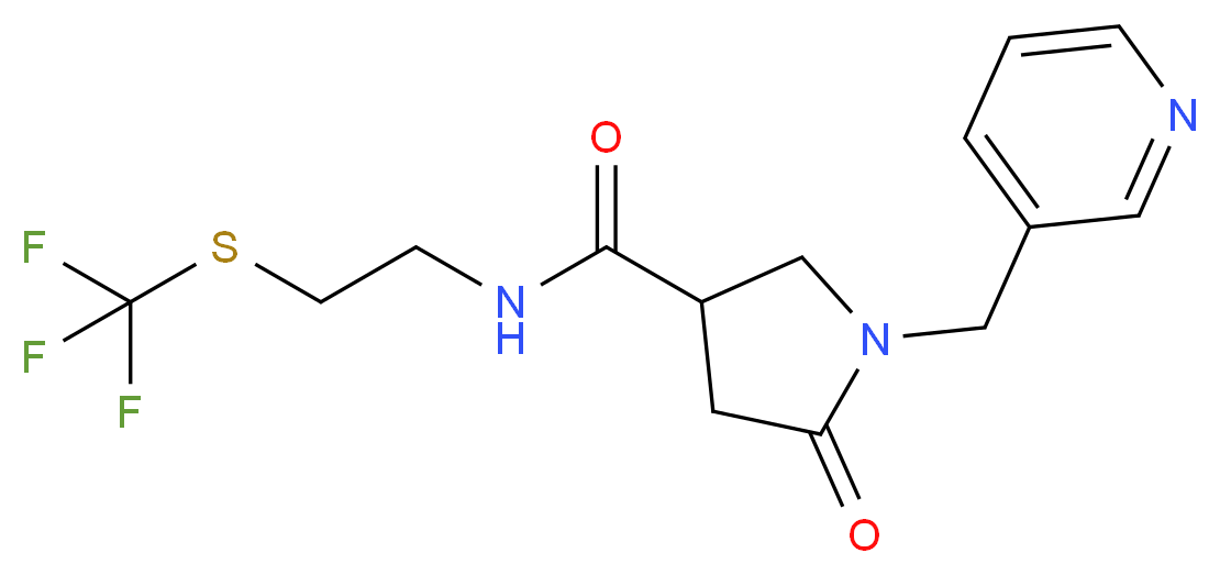 5-oxo-1-(3-pyridinylmethyl)-N-{2-[(trifluoromethyl)thio]ethyl}-3-pyrrolidinecarboxamide_分子结构_CAS_)