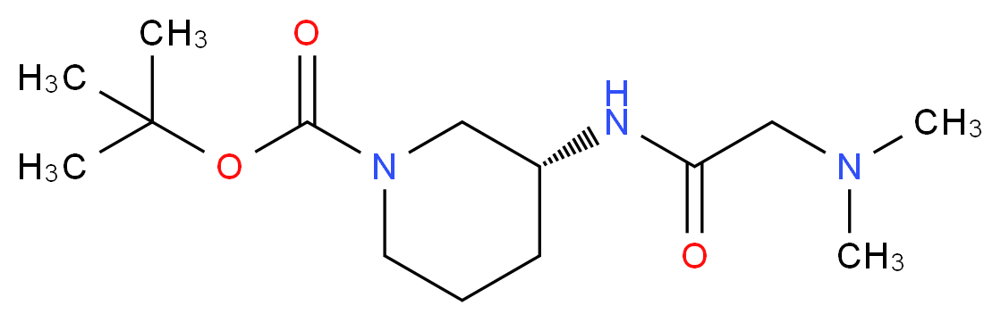 (3S)-3-[2-(Dimethylamino)acetamido]piperidine, N1-BOC protected_分子结构_CAS_)
