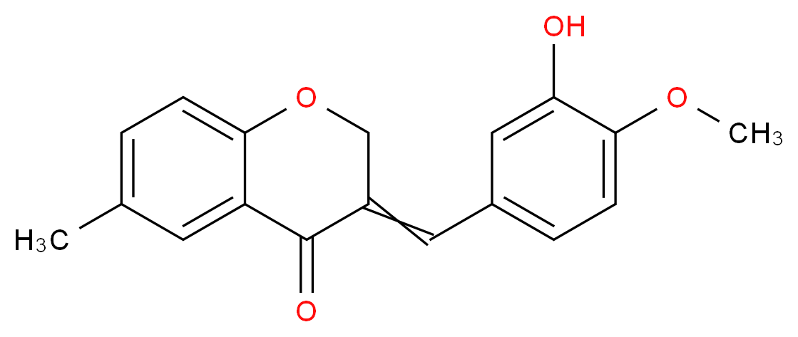 3-[(3-hydroxy-4-methoxyphenyl)methylidene]-6-methyl-3,4-dihydro-2H-1-benzopyran-4-one_分子结构_CAS_1031206-36-6