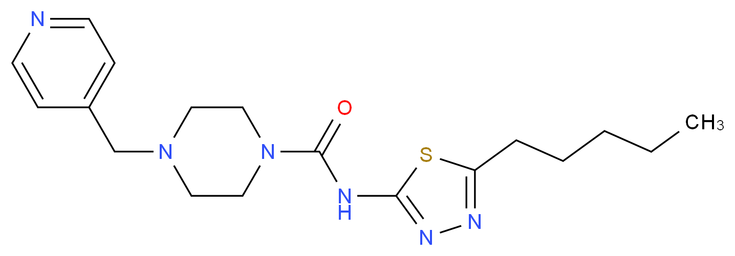 N-(5-pentyl-1,3,4-thiadiazol-2-yl)-4-(pyridin-4-ylmethyl)piperazine-1-carboxamide_分子结构_CAS_)