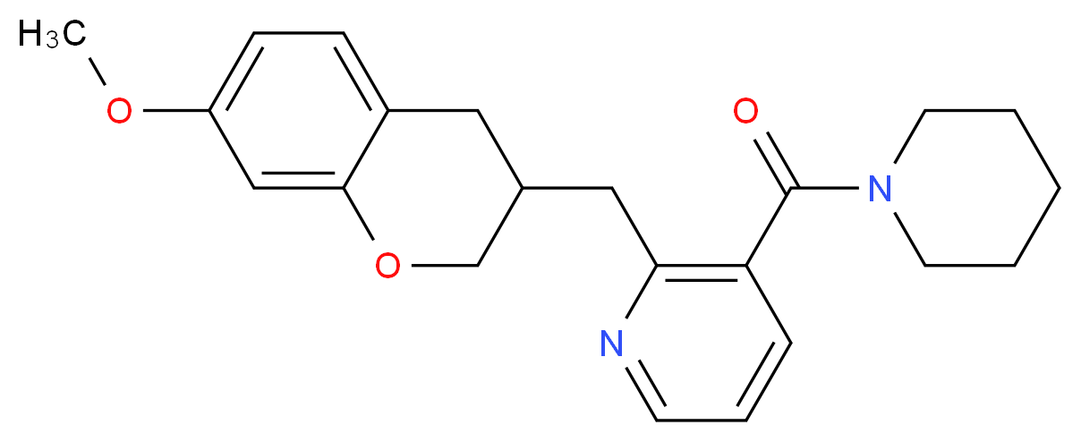 2-[(7-methoxy-3,4-dihydro-2H-chromen-3-yl)methyl]-3-(piperidin-1-ylcarbonyl)pyridine_分子结构_CAS_)