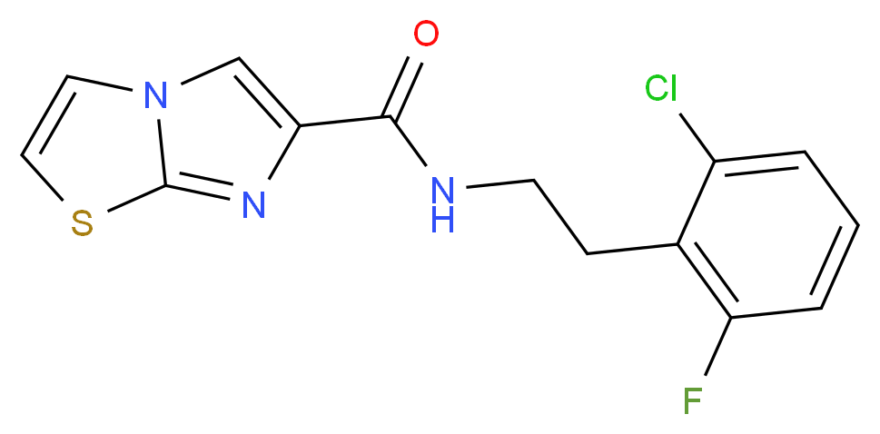 N-[2-(2-chloro-6-fluorophenyl)ethyl]imidazo[2,1-b][1,3]thiazole-6-carboxamide_分子结构_CAS_)