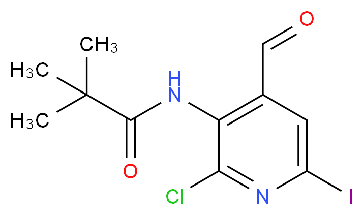 N-(2-Chloro-4-formyl-6-iodopyridin-3-yl)pivalamide_分子结构_CAS_)