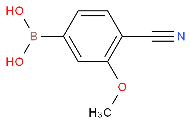 (4-cyano-3-methoxyphenyl)boronic acid_分子结构_CAS_677777-45-6