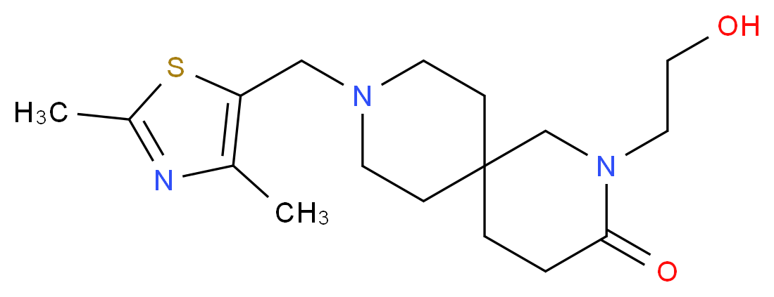 9-[(2,4-dimethyl-1,3-thiazol-5-yl)methyl]-2-(2-hydroxyethyl)-2,9-diazaspiro[5.5]undecan-3-one_分子结构_CAS_)