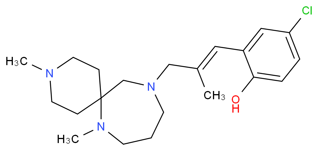 4-chloro-2-[(1E)-3-(3,7-dimethyl-3,7,11-triazaspiro[5.6]dodec-11-yl)-2-methylprop-1-en-1-yl]phenol_分子结构_CAS_)