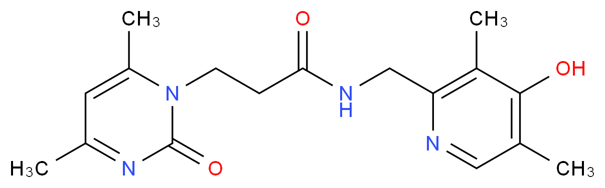 3-(4,6-dimethyl-2-oxopyrimidin-1(2H)-yl)-N-[(4-hydroxy-3,5-dimethylpyridin-2-yl)methyl]propanamide_分子结构_CAS_)