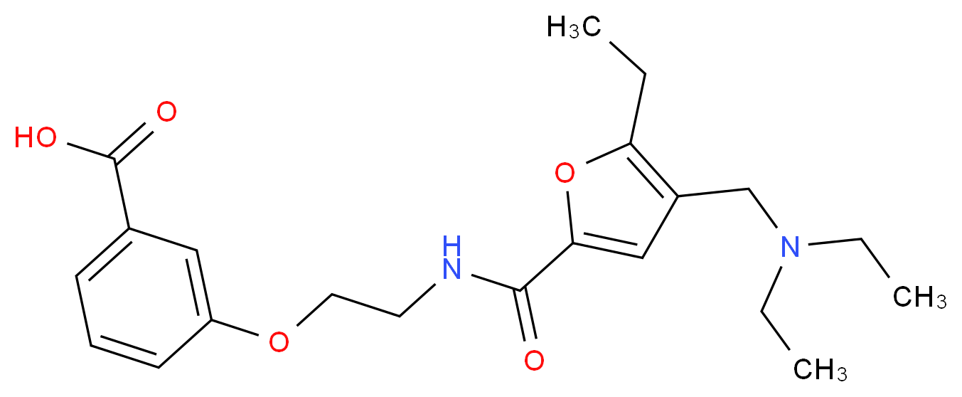 3-[2-({4-[(diethylamino)methyl]-5-ethyl-2-furoyl}amino)ethoxy]benzoic acid_分子结构_CAS_)