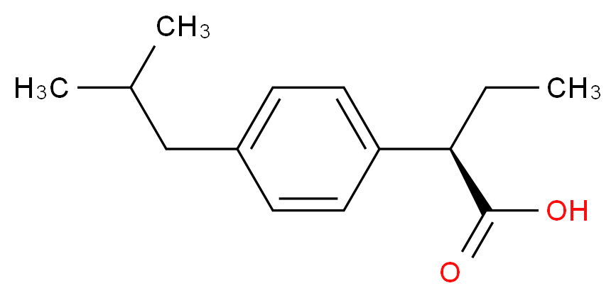 (2R)-2-[4-(2-methylpropyl)phenyl]butanoic acid_分子结构_CAS_55837-18-8