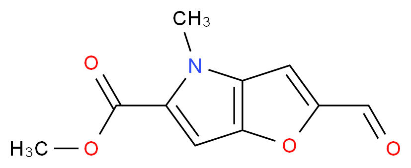 methyl 2-formyl-4-methyl-4H-furo[3,2-b]pyrrole-5-carboxylate_分子结构_CAS_164667-56-5)