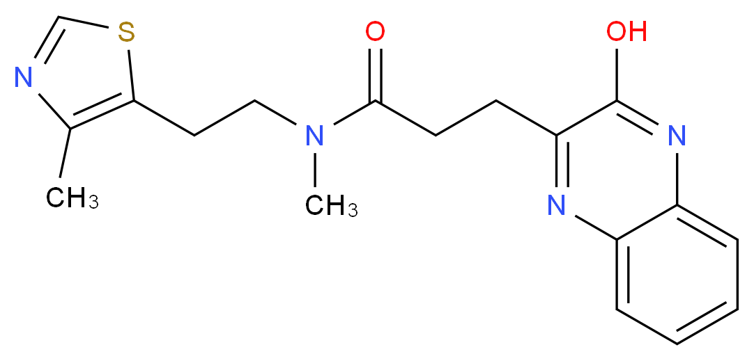 3-(3-hydroxy-2-quinoxalinyl)-N-methyl-N-[2-(4-methyl-1,3-thiazol-5-yl)ethyl]propanamide_分子结构_CAS_)
