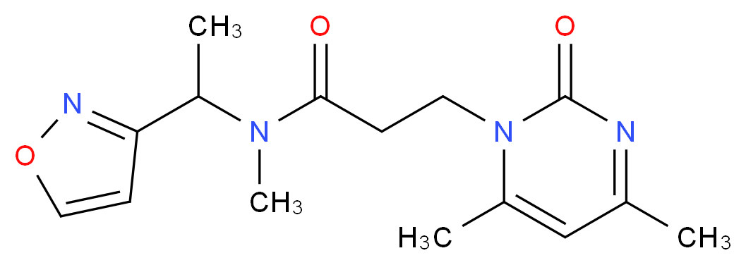 3-(4,6-dimethyl-2-oxopyrimidin-1(2H)-yl)-N-(1-isoxazol-3-ylethyl)-N-methylpropanamide_分子结构_CAS_)