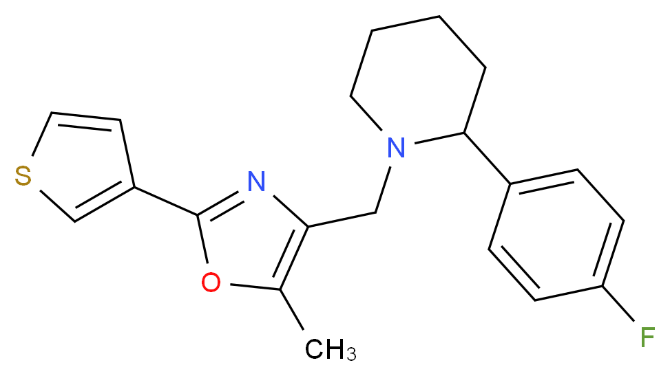2-(4-fluorophenyl)-1-{[5-methyl-2-(3-thienyl)-1,3-oxazol-4-yl]methyl}piperidine_分子结构_CAS_)