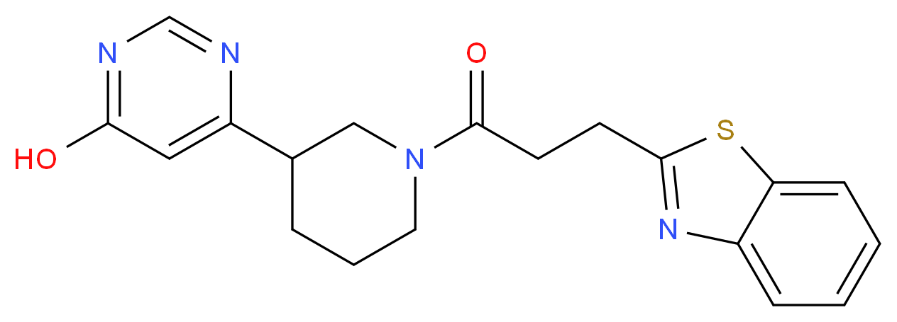 6-{1-[3-(1,3-benzothiazol-2-yl)propanoyl]piperidin-3-yl}pyrimidin-4-ol_分子结构_CAS_)