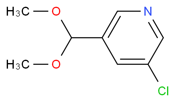3-chloro-5-(dimethoxymethyl)pyridine_分子结构_CAS_879326-81-5