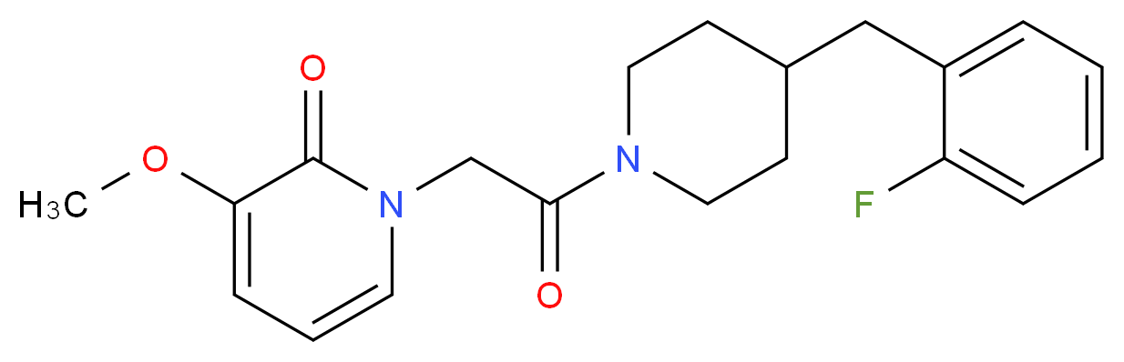 1-{2-[4-(2-fluorobenzyl)piperidin-1-yl]-2-oxoethyl}-3-methoxypyridin-2(1H)-one_分子结构_CAS_)