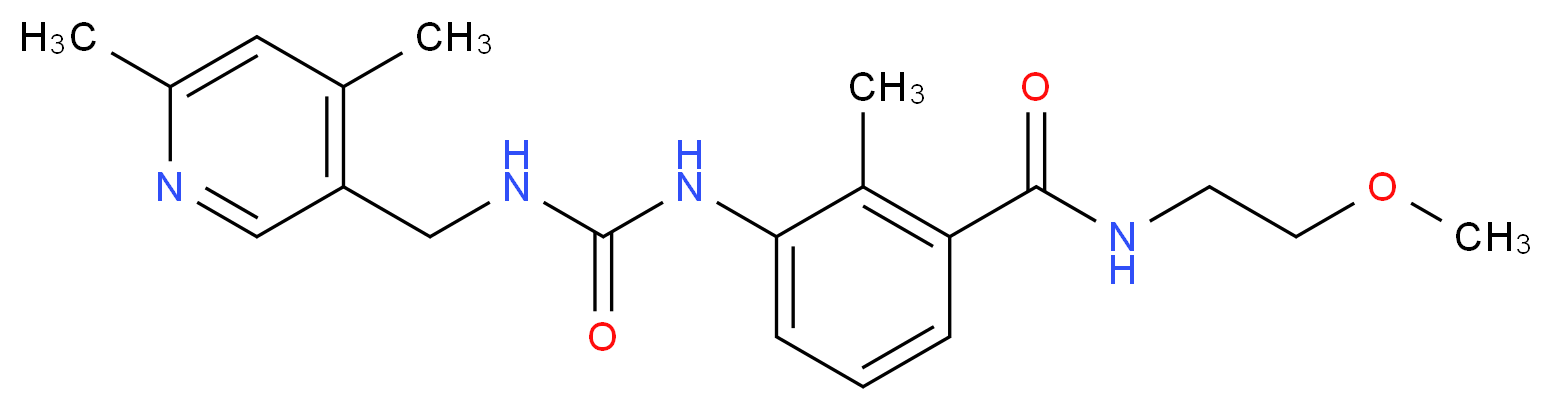 3-[({[(4,6-dimethylpyridin-3-yl)methyl]amino}carbonyl)amino]-N-(2-methoxyethyl)-2-methylbenzamide_分子结构_CAS_)