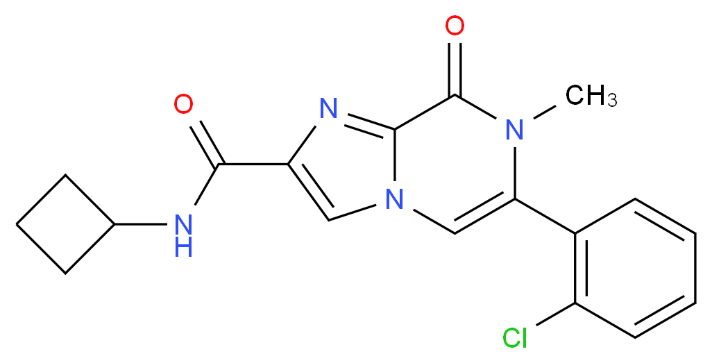 6-(2-chlorophenyl)-N-cyclobutyl-7-methyl-8-oxo-7,8-dihydroimidazo[1,2-a]pyrazine-2-carboxamide_分子结构_CAS_)