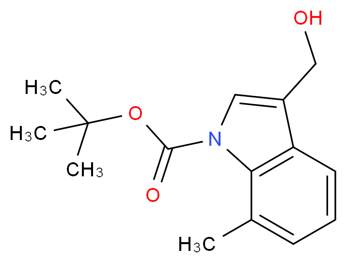 3-(Hydroxymethyl)-7-methyl-1H-indole, N-BOC protected 98%_分子结构_CAS_)