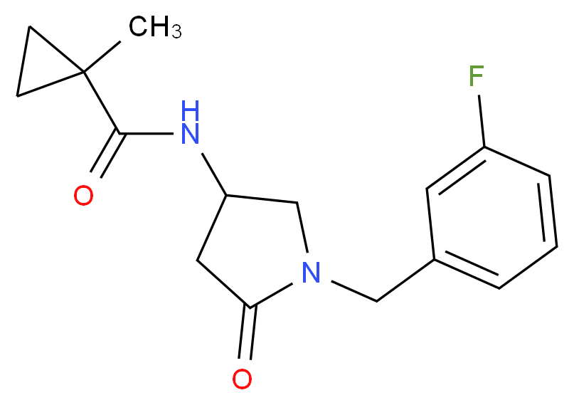 N-[1-(3-fluorobenzyl)-5-oxo-3-pyrrolidinyl]-1-methylcyclopropanecarboxamide_分子结构_CAS_)