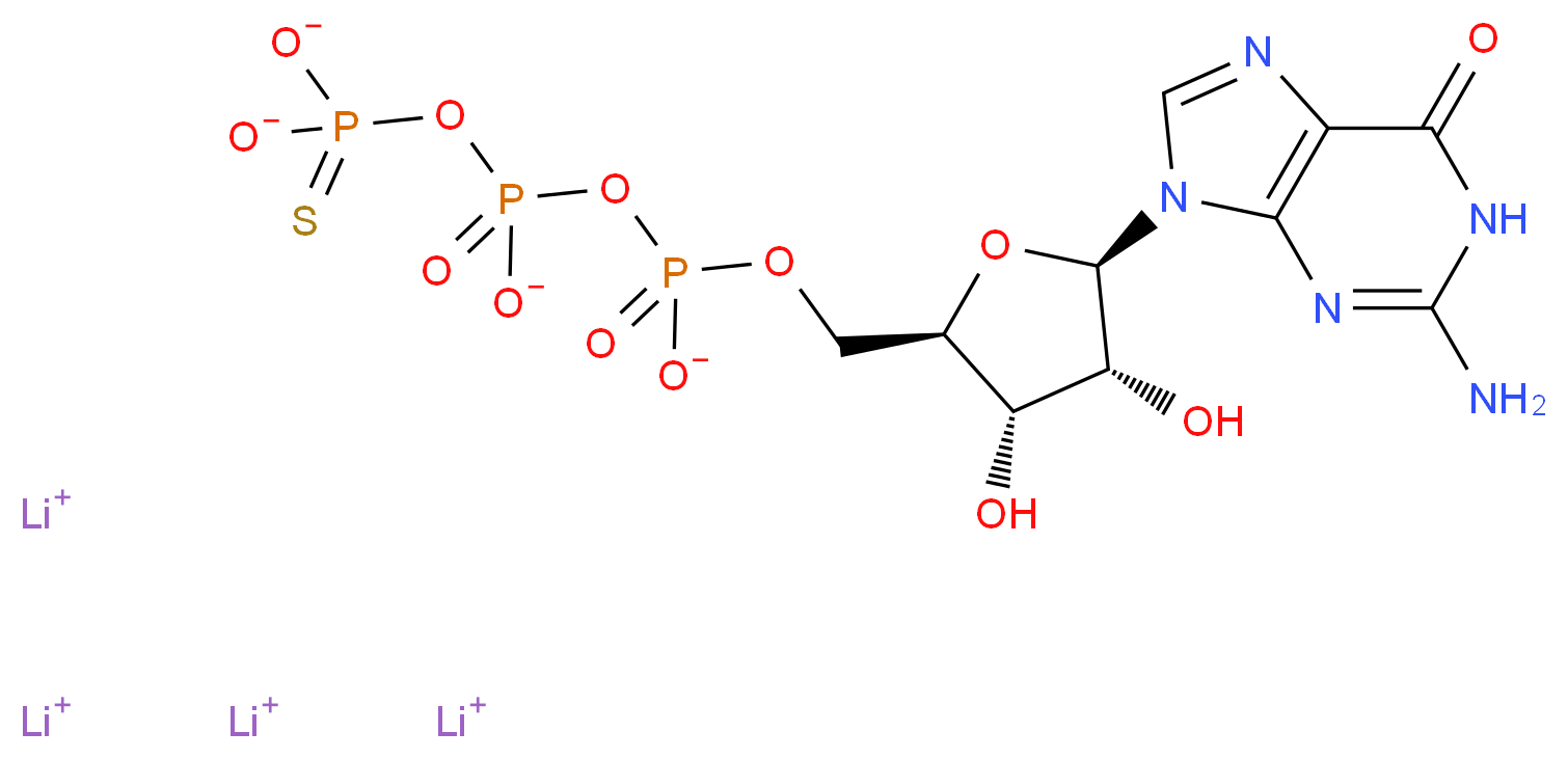 Guanosine 5′-[γ-thio]triphosphate tetralithium salt_分子结构_CAS_94825-44-2)