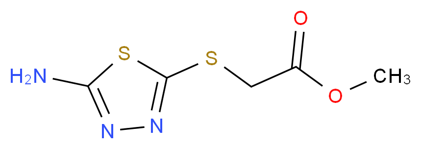 methyl 2-[(5-amino-1,3,4-thiadiazol-2-yl)sulfanyl]acetate_分子结构_CAS_72836-12-5