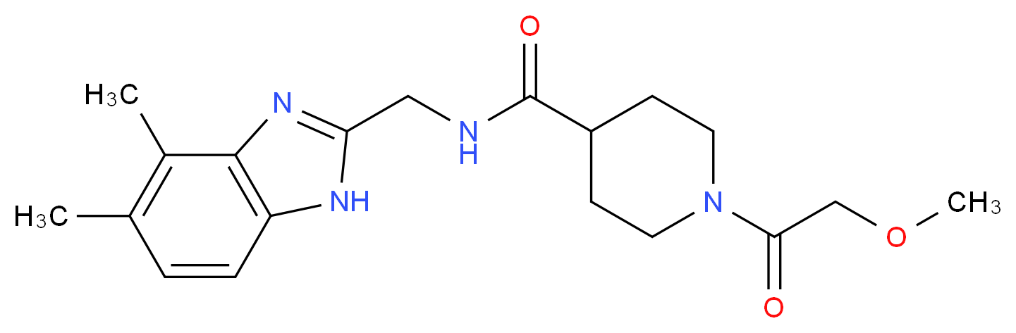 N-[(4,5-dimethyl-1H-benzimidazol-2-yl)methyl]-1-(methoxyacetyl)-4-piperidinecarboxamide_分子结构_CAS_)
