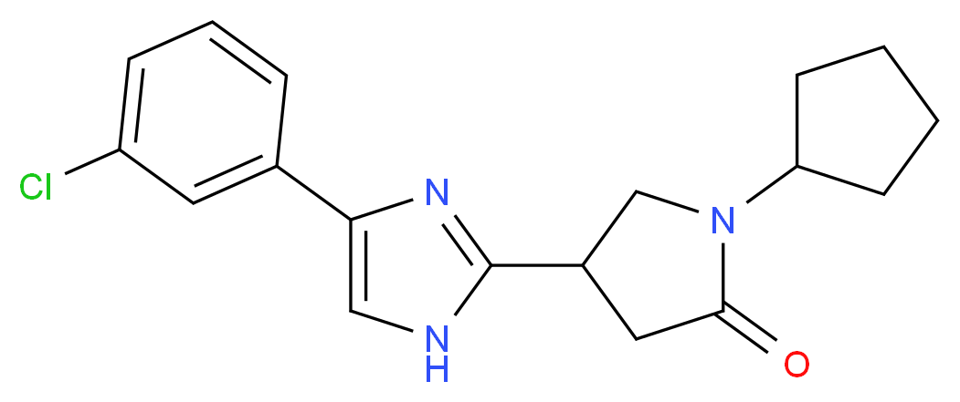 4-[4-(3-chlorophenyl)-1H-imidazol-2-yl]-1-cyclopentyl-2-pyrrolidinone_分子结构_CAS_)