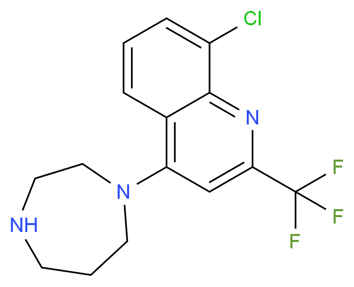 1-[8-Chloro-2-(trifluoromethyl)quinol-4-yl]homopiperazine 97%_分子结构_CAS_)