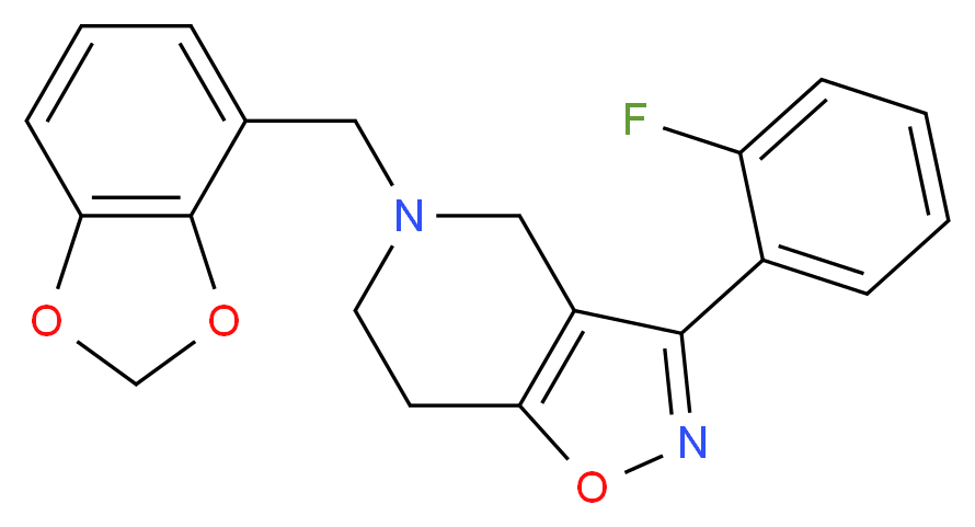 5-(1,3-benzodioxol-4-ylmethyl)-3-(2-fluorophenyl)-4,5,6,7-tetrahydroisoxazolo[4,5-c]pyridine_分子结构_CAS_)