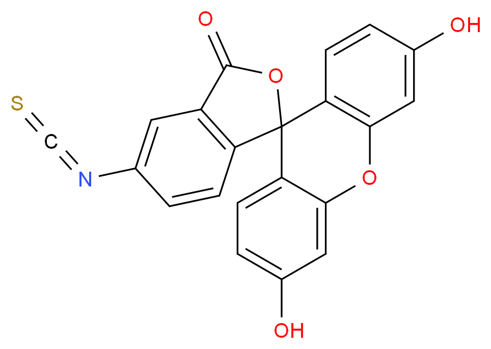 3',6'-dihydroxy-5-isothiocyanato-3H-spiro[2-benzofuran-1,9'-xanthene]-3-one_分子结构_CAS_3326-32-7