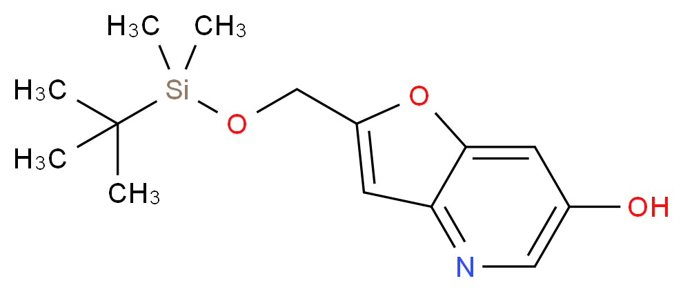 2-{[(tert-butyldimethylsilyl)oxy]methyl}furo[3,2-b]pyridin-6-ol_分子结构_CAS_1171920-47-0