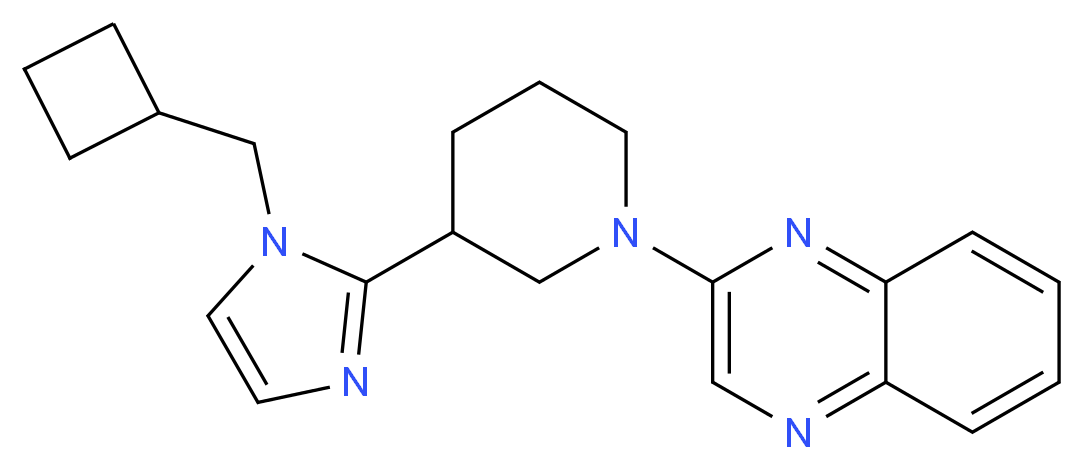 2-{3-[1-(cyclobutylmethyl)-1H-imidazol-2-yl]-1-piperidinyl}quinoxaline_分子结构_CAS_)