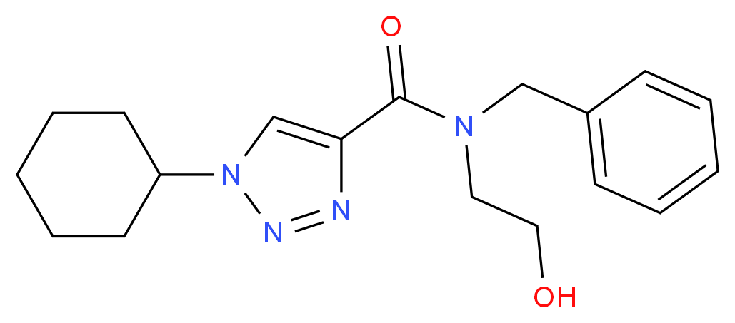 N-benzyl-1-cyclohexyl-N-(2-hydroxyethyl)-1H-1,2,3-triazole-4-carboxamide_分子结构_CAS_)